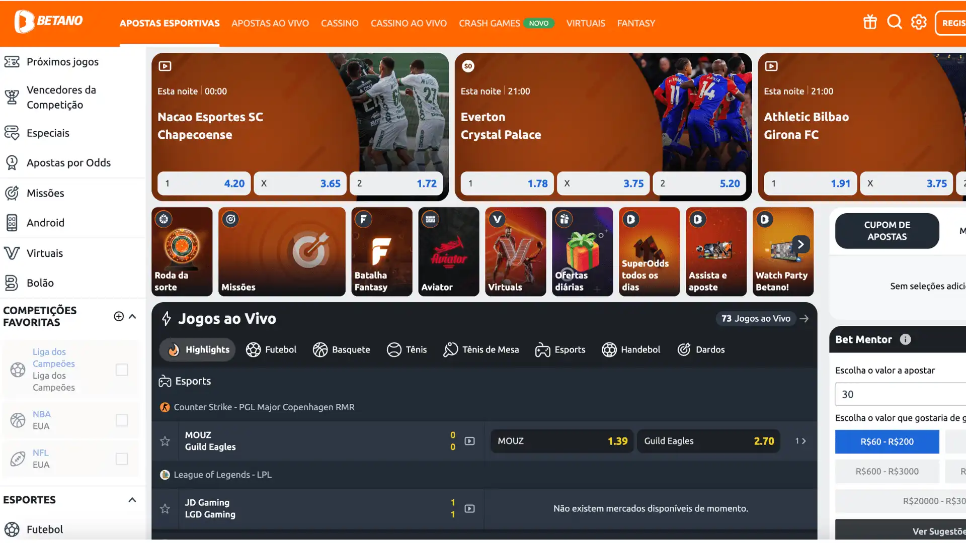 Betano Homepage